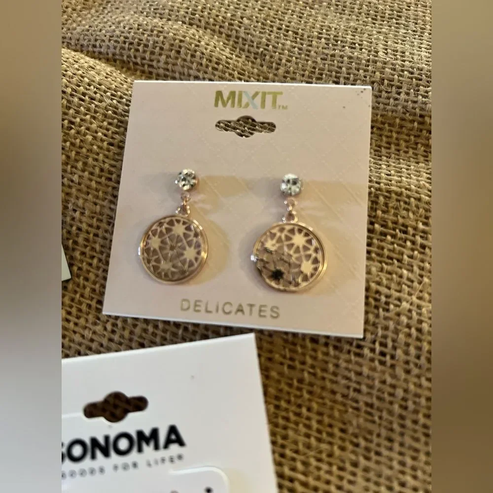 Earring dangle drop gold tone set APT.9, MLT, SONOMA Earring Set-3 piece set